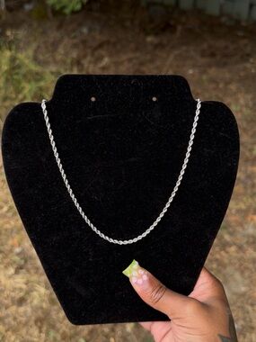Sterling Rope Chain Necklace in Silver